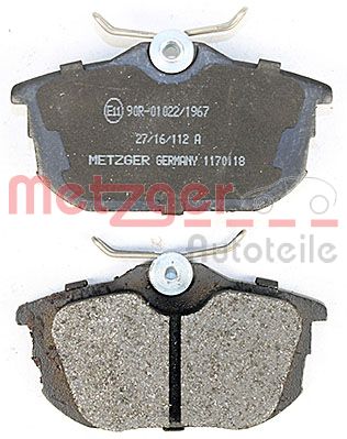 METZGER 1170118 Bremsbelagsatz, Scheibenbremse